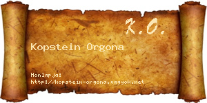 Kopstein Orgona névjegykártya
